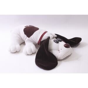 Pound Puppies, Large Plush, Dog, White, Brown Stains, Vintage, ~ 251008-WH 1361
